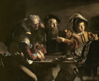 La vocazione di San Matteo, c.1598-1601 (dettaglio) da Michelangelo Merisi Caravaggio